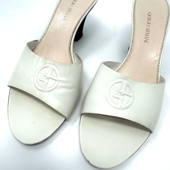 Giorgio Armani Ivory Patent Slingback Heels – Size 37.5 | Minimalist Luxury - Picture 7 of 9